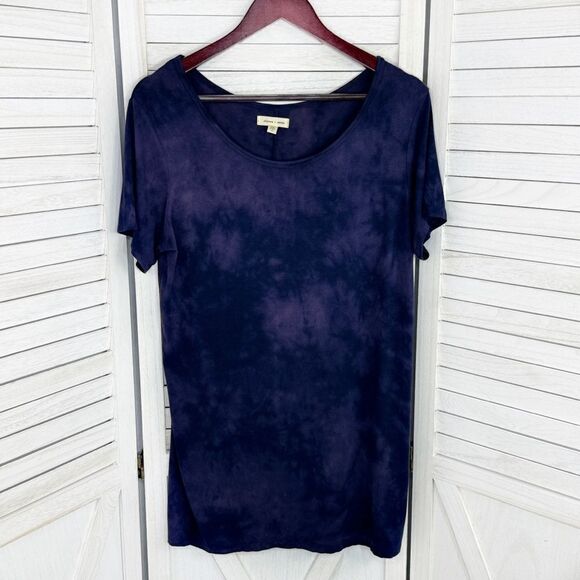 Silence + Noise Tie Dye Split Back Tunic Tee Shirt Blue Purple Medium - Picture 7 of 12